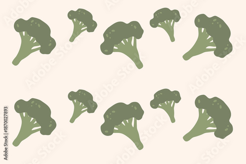 Fresh green broccoli, vector illustration, healthy food, organic vegetables, for banners and web design