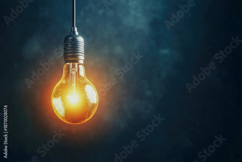 Vintage lightbulb on dark background