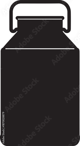 Milk Can Silhouette Dairy Farm Container Icon