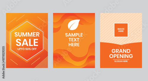 Minimal Orange Business Flyer and Brochure Template Set with Fully Editable Text and Image Features, Ideal for Corporate Design, Marketing Promotion, and Professional Presentation Purposes