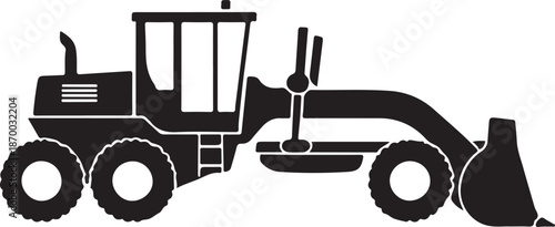 Motor Grader Silhouette Heavy Construction Equipment Icon