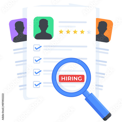 HR Recruitment and Candidate Profile Review Illustration