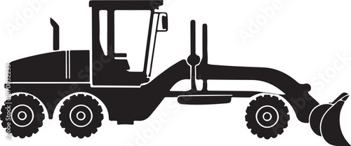 Motor Grader Silhouette Heavy Construction Equipment Icon