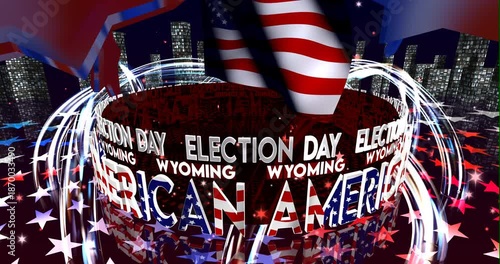Election Day in Wyoming – American Voting, Democracy and Patriotic Background Video
