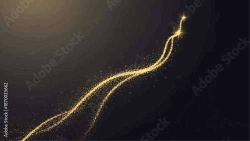 a delicate golden trail of light ascends diagonally across a dark blurred background creating a sense of magic and