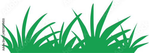 green grass on white background