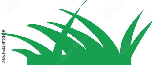 Grass vector illustration isolated on white background.  Green grass flat design