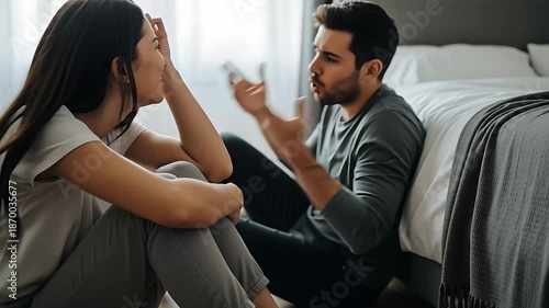 Young couple are fighting over small things