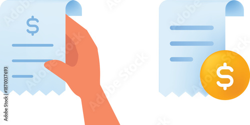 Financial Receipts and Payment Icons