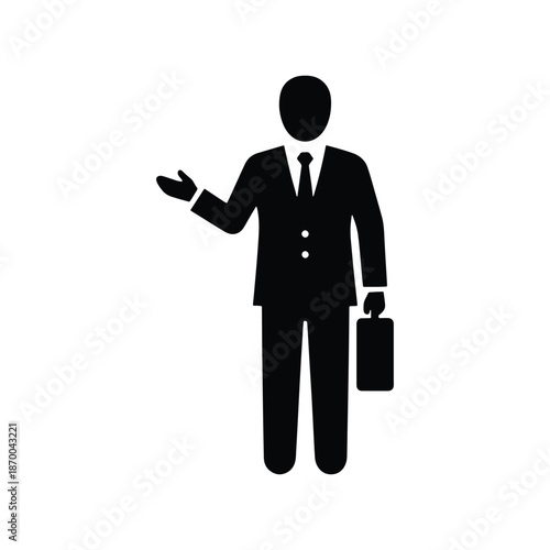 Professional salesperson silhouette illustration
