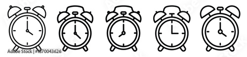 Outline education icons of alarm clock study . Education  Editable stroke vector illustration design