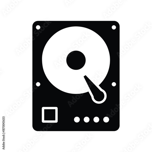 Hard disk storage silhouette icon
