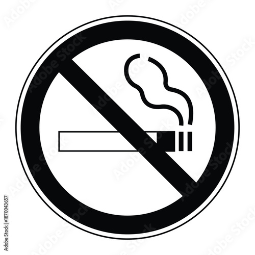 No smoking sign with cigarette and smoke