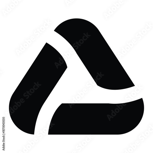 Black logo symbol with curved lines