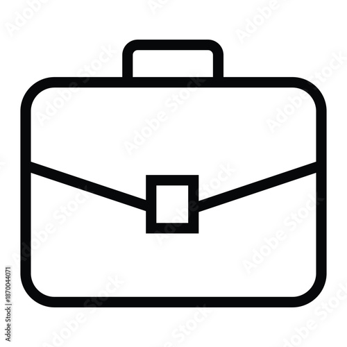 Black briefcase icon on for business or office use