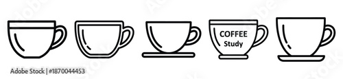 Outline education icons of coffee study . Education  Editable stroke vector illustration design
