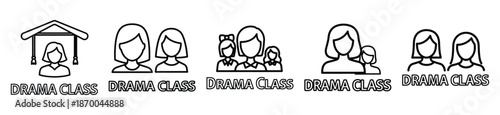 Outline education icons of drama class . Education  Editable stroke vector illustration design