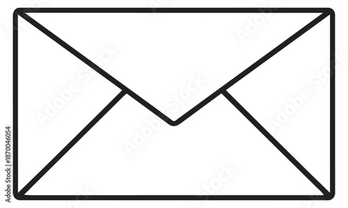 Line art illustration of an envelope depicting a sealed message for communication and messaging