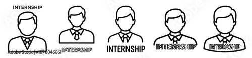 Outline education icons of internship . Education  Editable stroke vector illustration design