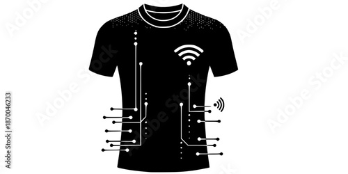 Smart Textile Wearable Technology Icon Silhouette