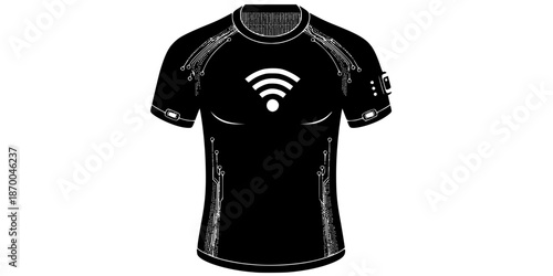 Smart Textile Wearable Technology Icon Silhouette
