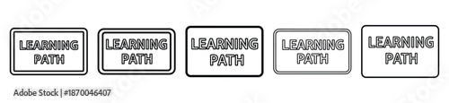 Outline education icons of learning path . Education  Editable stroke vector illustration design