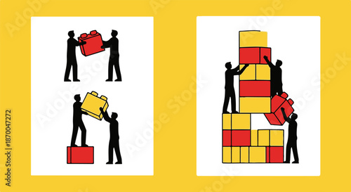 Three cartoon boys of different sizes happily sitting cross legged while engrossed in reading large green books on white background