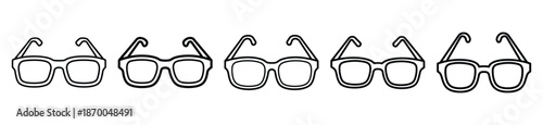 Outline education icons of reading glasses . Education  Editable stroke vector illustration design
