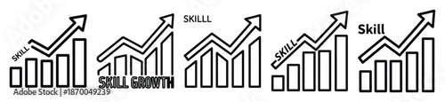 Outline education icons of skill growth . Education  Editable stroke vector illustration design