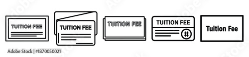Outline education icons of tuition fee . Education  Editable stroke vector illustration design