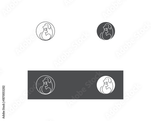 Dog and cat logo design template vector, line of pet logo design suitable for pet shop, store, cafe, business, hotel, veterinary clinic, Domestic animal vector illustration logotype, sign, symbol.