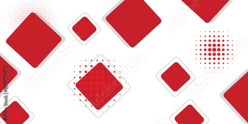White background with abstract red grey square decoration. Vector illustration for modern presentation background, brochure design, business card background, website slider, landing page