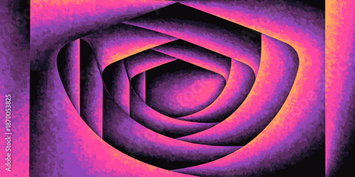 Vibrant abstract geometric shape with swirling purple and pink hues — EPS vector (editable)