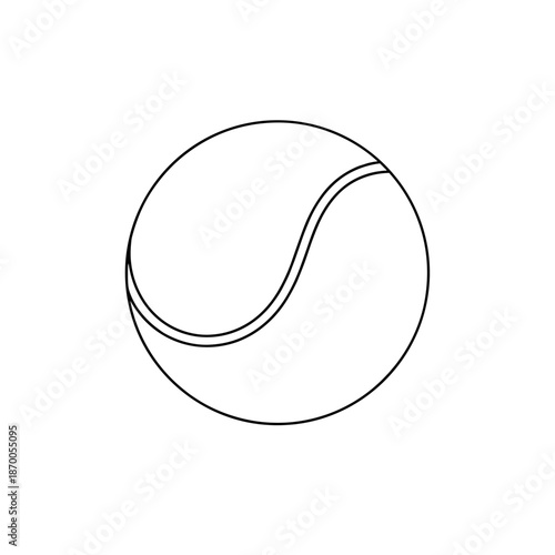 Minimalist black and white abstract circle with curved lines