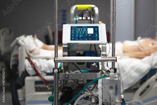 Photos Ecmo machine monitoring patient vital signs in hospital icu