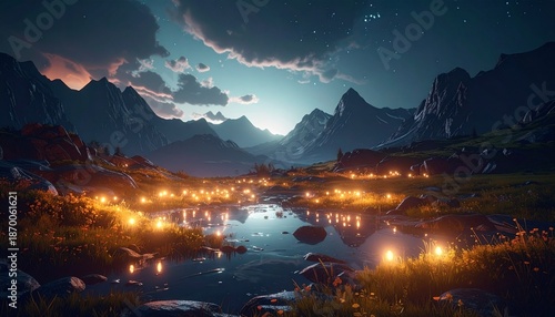 記憶が光として漂う幻想風景