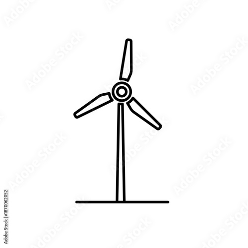 Wind turbine isolated - vector icon