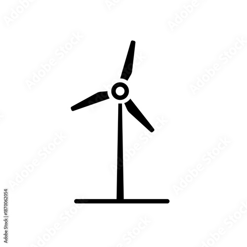 Wind turbine isolated - vector icon