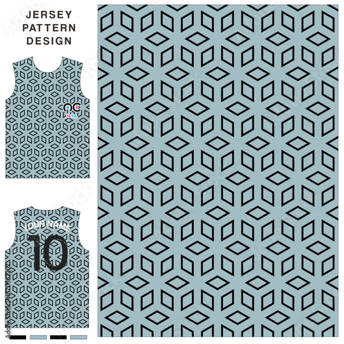 Abstract square concept vector jersey pattern template for printing or sublimation sports uniforms football volleyball basketball e-sports cycling and fishing Free Vector.