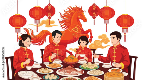 Chinese New Year Celebration with Family Dinner