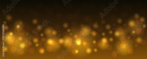 abstract background with bokeh. Festive glowing gold background with bokeh effect, vector. Beautiful background for Christmas and New Year. Template for banner, greeting card, flyer design. 