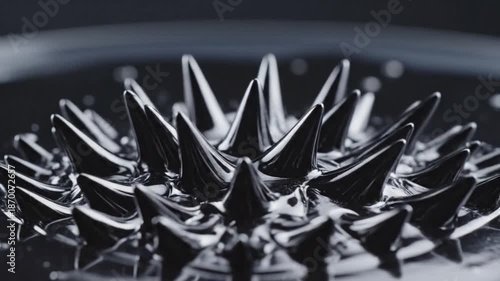 Wallpaper Mural Ferrofluid Magnetic Liquid Spikes Forming Dynamic Abstract Shapes in Slow Motion Torontodigital.ca