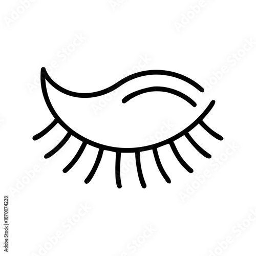 Minimalistic line drawing of an eye with eyelashes  