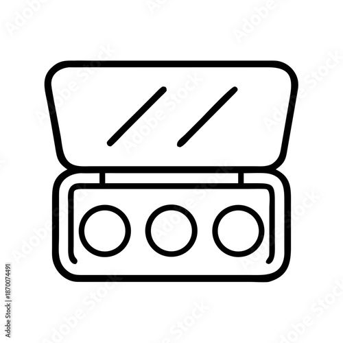 Makeup palette with three shades in minimalist design  