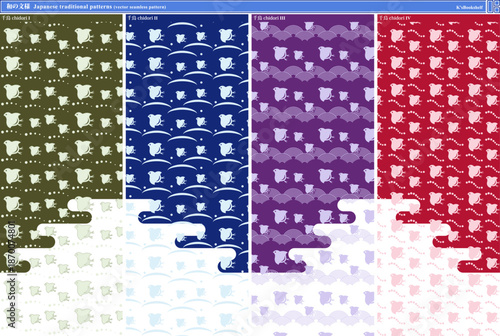 K'sBookshelf 和の文様(和柄) Japanese traditional patterns 千鳥 chidori -I-
