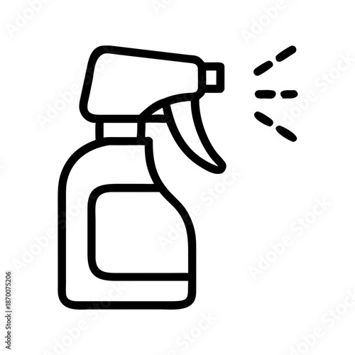 Cleaning spray bottle with spray nozzle on a white background  