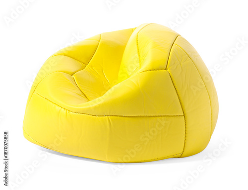 Quadro su tela One deflated volleyball ball isolated on white