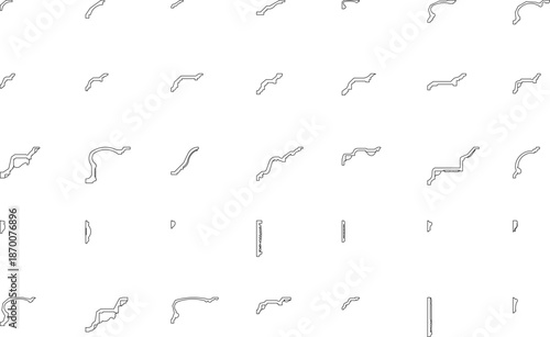 Technical vector collection of architectural molding and cornice profiles, featuring various decorative crown molding shapes.
