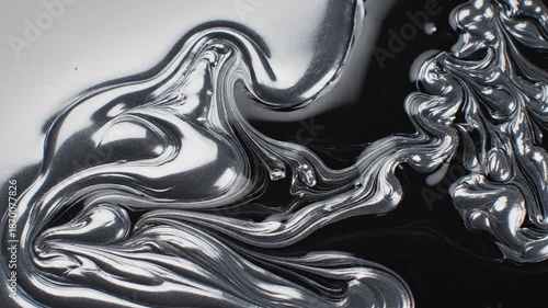 Wallpaper Mural Fluid Metallic Silver Liquid Flowing Abstract Background Torontodigital.ca