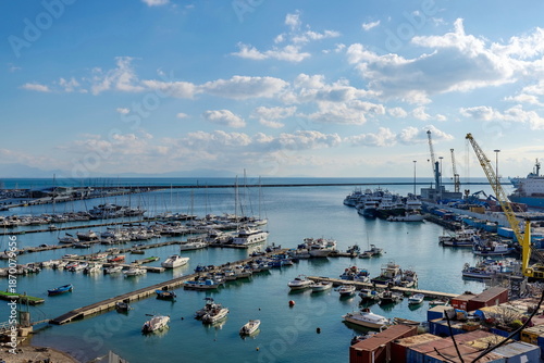 Veduta di parte del porto di Salerno (Campania, Italia)